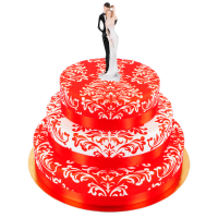 Hochzeitstorte Red Love triple