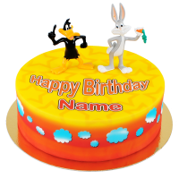 Bugs Bunny und Daffy Duck auf Farbbogen Torte