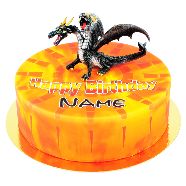 Drache auf Fireball Torte