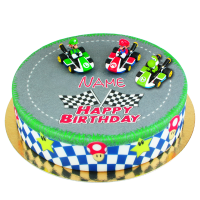 Super Mario, Luigi und Yoshi auf Race Torte