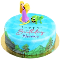 Rapunzel und Pascal auf Zauberwald Torte 1