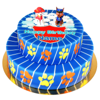 Paws Torte blau mit Paw Patrol Figuren