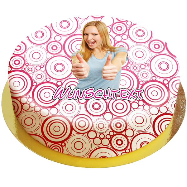 Fototorte Rosa Kreisel