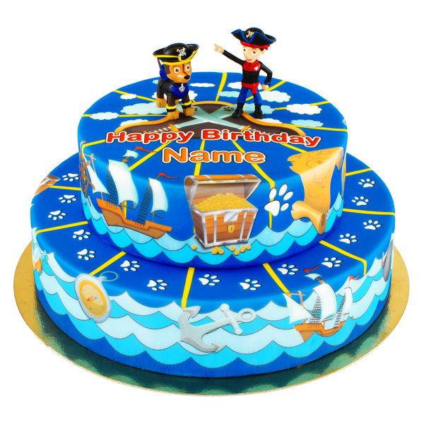Piratentorte mit Paw Patrol Figuren