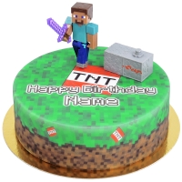 Minecraft auf Pixelwelt Torte 1