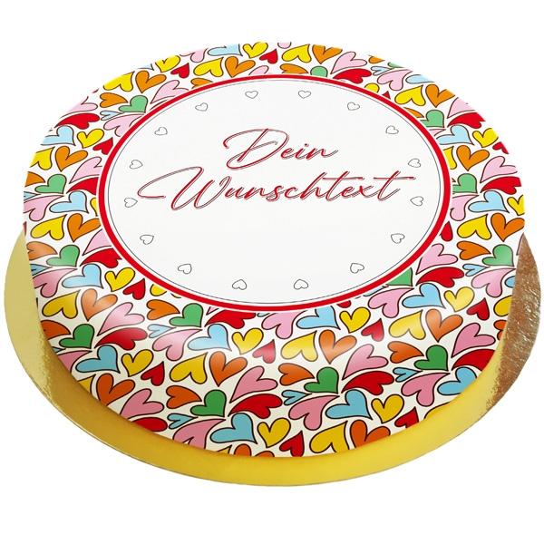 Bunte Herzen Torte