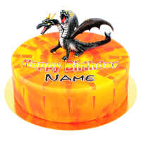 Drache auf Fireball Torte