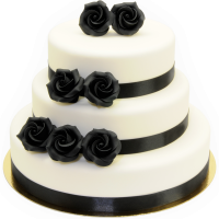 Hochzeitstorte Black Roses triple