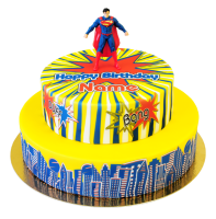 Superman auf Galaxy Torte