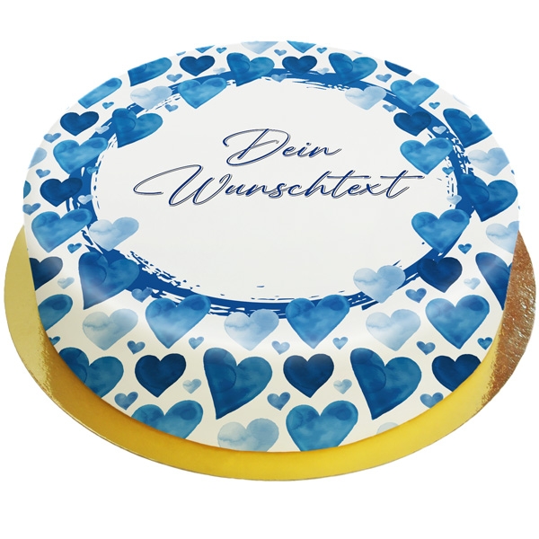 Blaue Herzen Torte