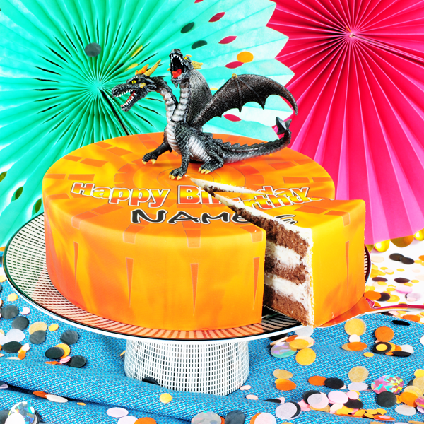 Lila Drachen Torten-Deko Set – Figur, Ei & 10 Kugeln Für Kindergeburtstag & Fantasy-Partys